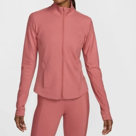 Nike Women's Zenvy Dri-Fit Full-Zip Long-Sleeve Top - Canyon Pink XL NWT - Picture 8 of 8